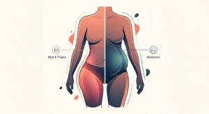 diagram showing visceral fat distribution during menopause